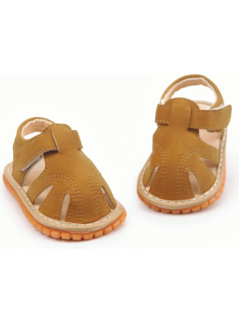Tan Brown Toddler Squeaky Sandals First Walker Shoes